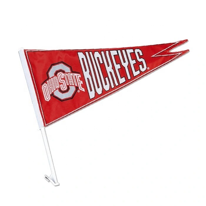 Printing Advertising Outdoor Polyester Fabric Custom Car Pennant Flag Banner with Plastic Pole