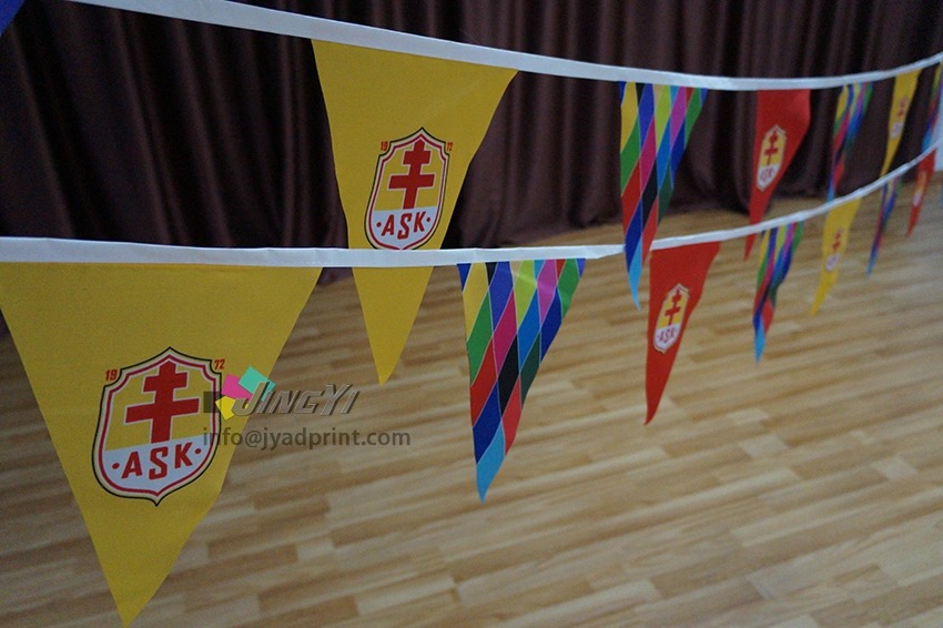 Hom Decoration Party Bunting/Pennant String Triangular Polyester Fabric Flags Printing