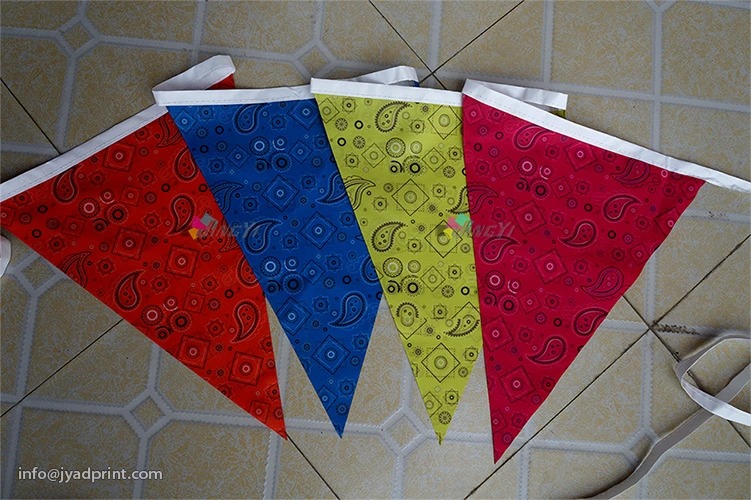 Hom Decoration Party Bunting/Pennant String Triangular Polyester Fabric Flags Printing