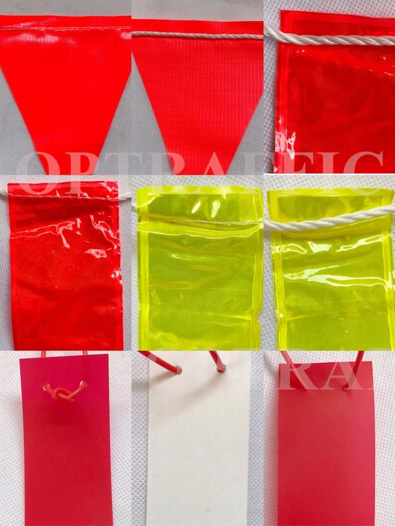 High Reflective PVC Triangle Pennant Bunting Roadway Warning Safety Flag Lines