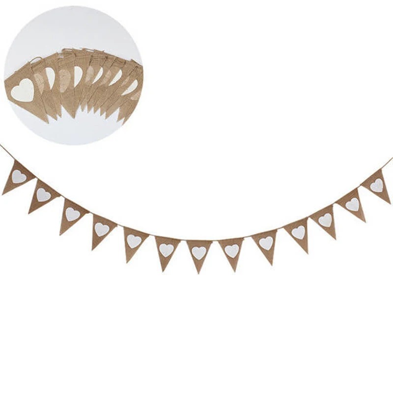 Manufacturers Selling Linen Pennant Pull Flag Creative Christmas Party on Christmas Bunting Flag Rope Christmas Jute