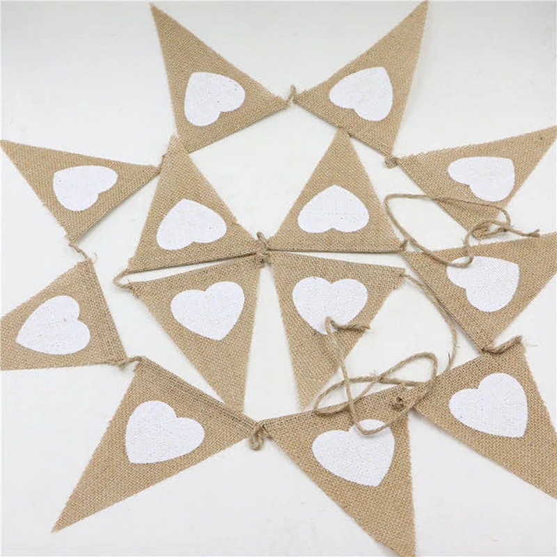 Manufacturers Selling Linen Pennant Pull Flag Creative Christmas Party on Christmas Bunting Flag Rope Christmas Jute